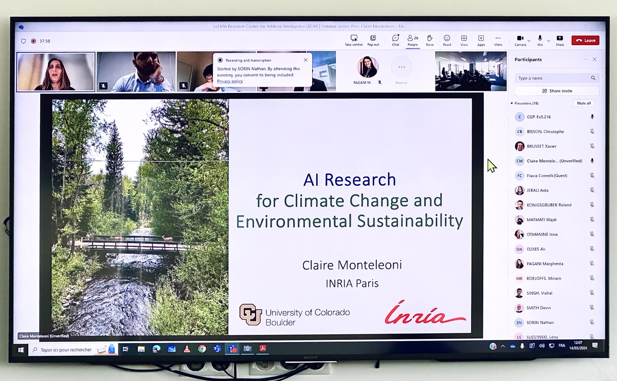『#Skema AI Seminar Series』

#AI Research for Climate Change and Environmental Sustainability from Prof. Claire Monteleoni, Research Director, INRIA Paris​.