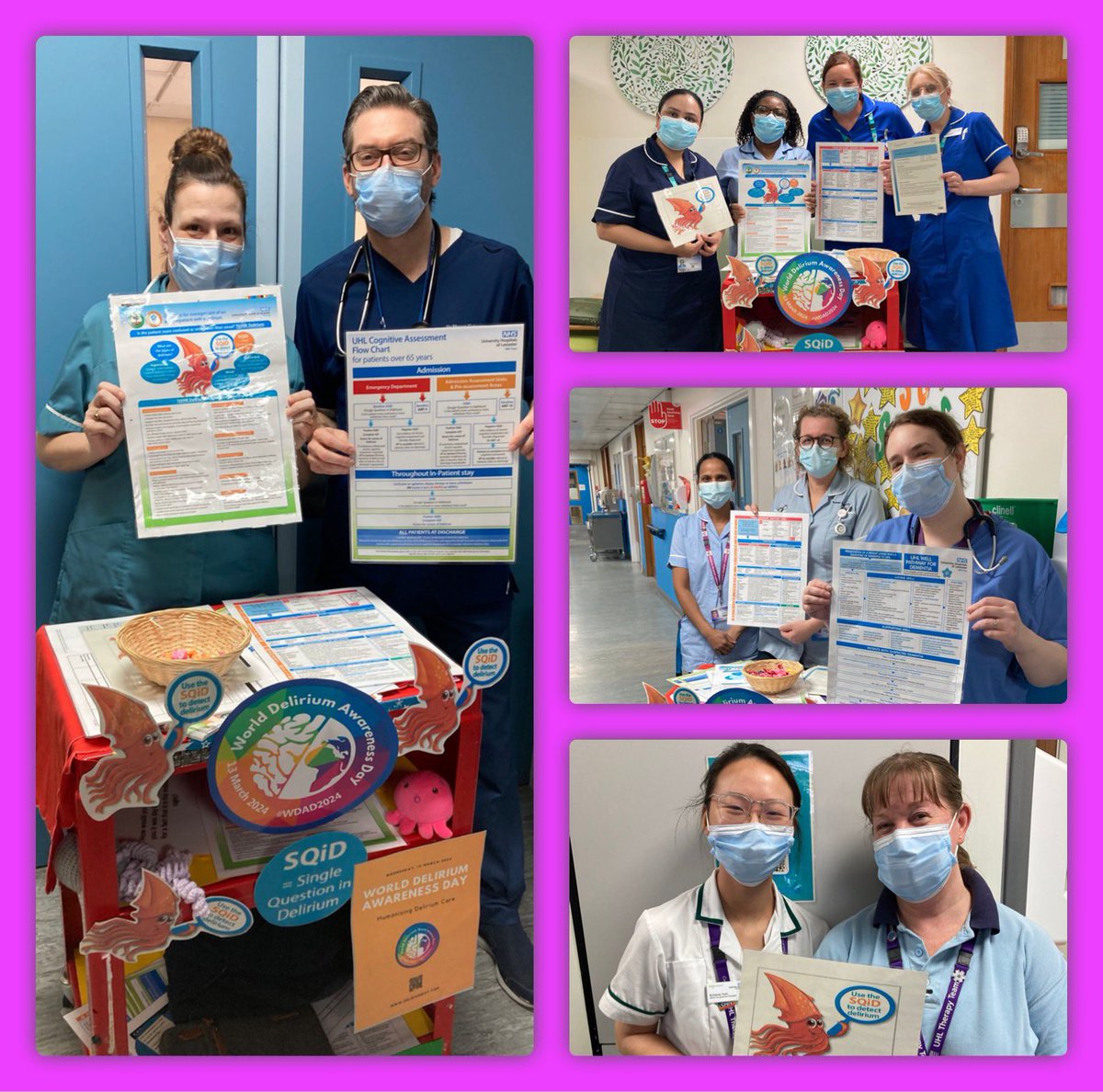 🦑 What amazing engagement from members of staff @Leic_hospital for #WDAD24 👏🏼thank you for all your support. Remember the SQiD “Think Delirium” @iDelirium_Aware @ActivitiesUhl @sfstoneley @RobinBinks