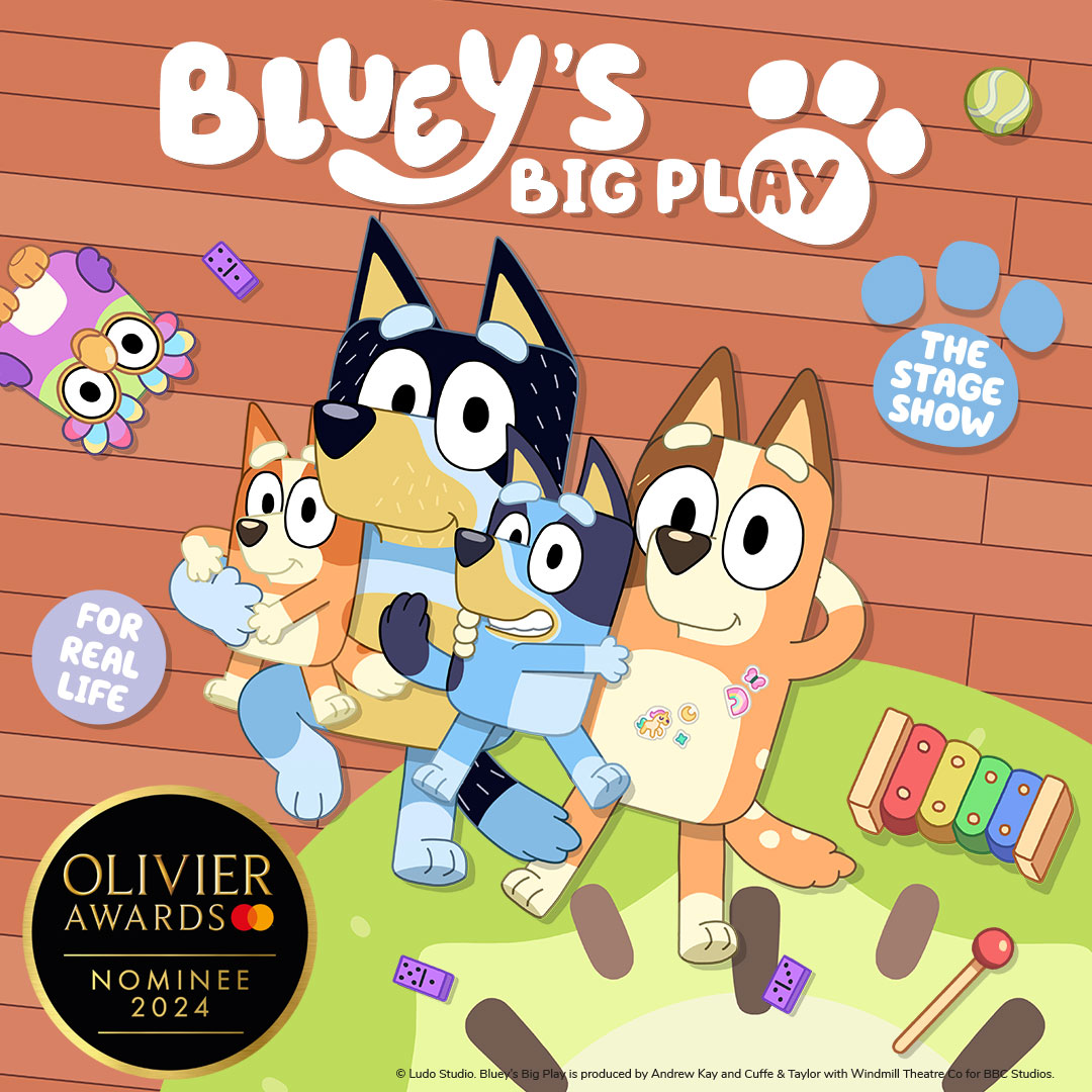 Bluey's Big Play has been nominated for an Olivier Award!🌟 Catch Bluey's Big Play at the Bristol Hippodrome, this August! 📆 Thu 15 Aug - Sun 18 Aug 2024 🎟️ Tickets available: atgtix.co/43lISKj