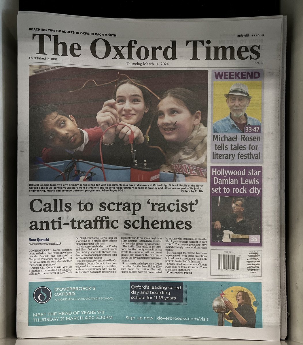 How cool does this look! Major props to @OxMailTimHughes for sorting out a lovely page in the @OxfordTimes today covering my chat with @Lewis_Damian. The Hollywood star is set to take his tour to Oxford next week! 🗞️🎙️