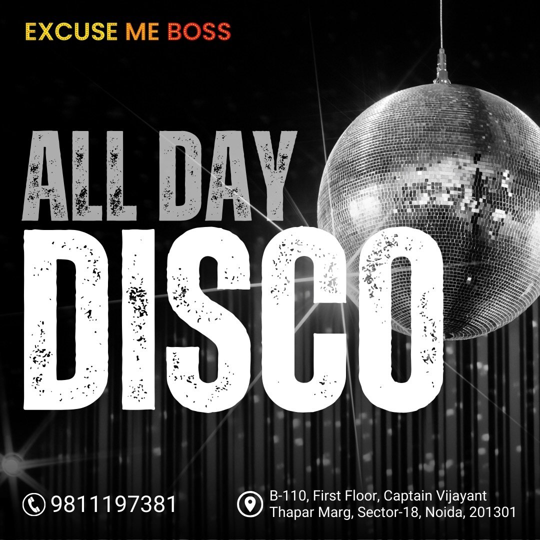 ExcusemebossN's tweet photo. All Day #Disco, where the beats never stop, and the rhythm takes control. Join the endless party of funky vibes and neon lights!        

📞 +919811197381     
Call Us For Reservations 📷 

#ExcuseMeBoss #noida #delhincr #discofever #dancethroughtheday #discobeats #discovibes https://t.co/PBhhljkOix