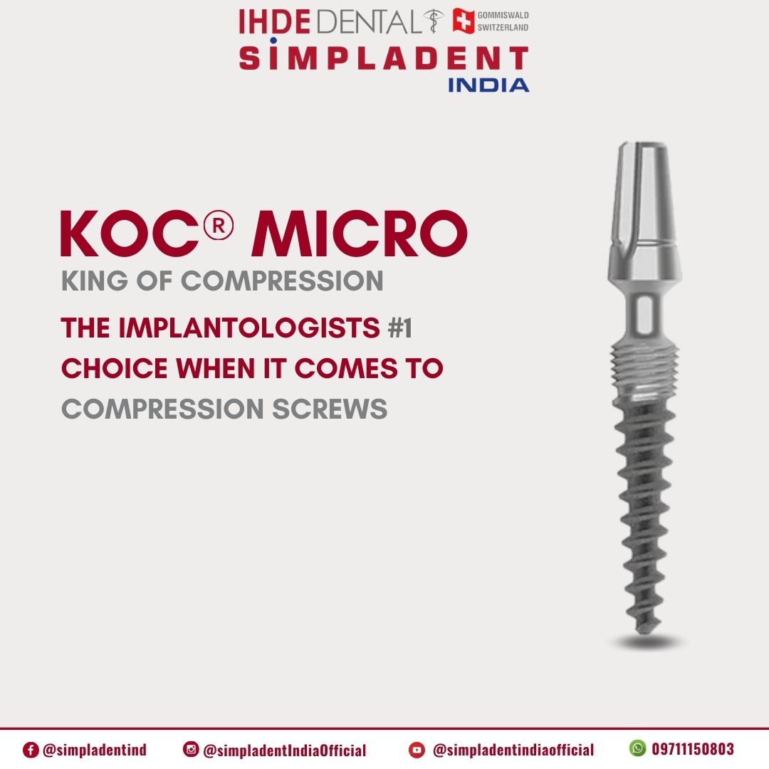 SimpladentInd's tweet image. KOC® MICRO - King of Compression.

The Implantologist's #1 Choice When It Comes To Compression Screws 

For enquiries or order contact us at:
☎ +91 - 9711150803
✉ info@simpladent.in
🌐 simpladent.in

#DentalImplants #CompressionScrews #DentalTechnology #Implantology