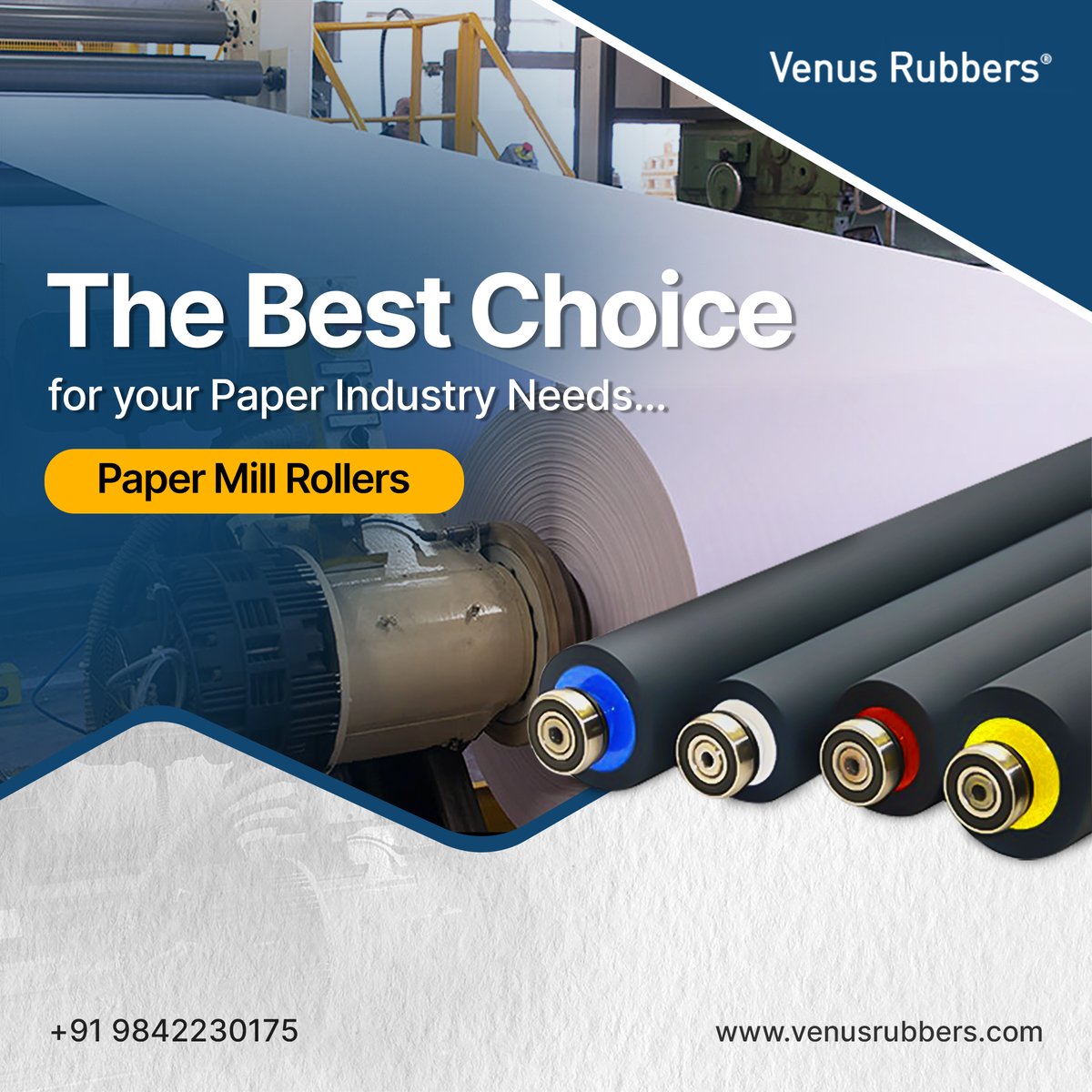 VenusRubbers's tweet photo. Looking for Premium #RubberRollers for Your #PaperIndustry ?

Here you are! Our product allows you to produce paper of the defined structural dimension without exceeding the tolerance limit. 

 https://t.co/rVdI8xvXcA

#Paperindustry #PaperindustryRollers #Papermillroller https://t.co/0iwkUQBlbL