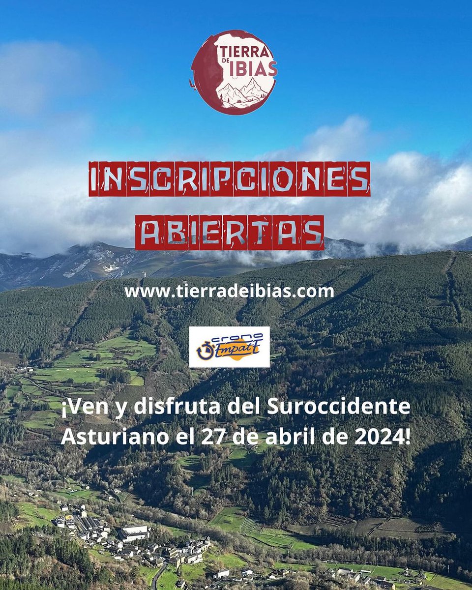 ¿Tienes plan para el 27 de abril? Ya están abiertas las inscripciones para Tierra De Ibias, tres modalidades diferentes ¿Cuál es la tuya? 👇¡Puedes ver más info en el enlace! 👇 tierradeibias.com