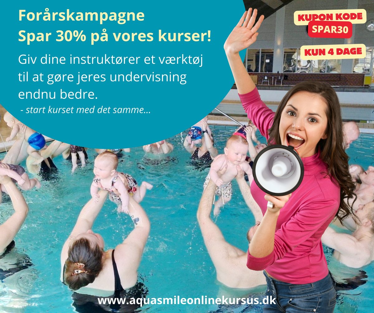 Spar masser af penge på uddannelse af dine instruktører.
Køb kurset her:  aquasmileonlinekursus.dk

#onlinekursus #aquasmileonlinekursus #babysvømning #baby #svømmeklubber #svømmehaller #instruktører #kurser #detbedste
#undervisning #inspiration #nyeideer