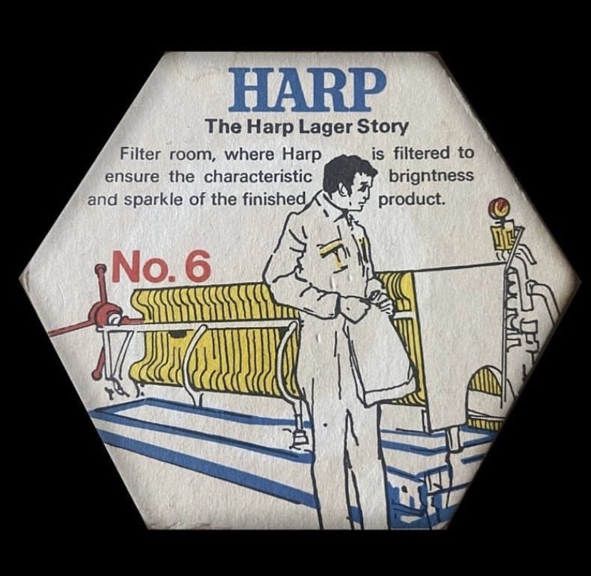 Look at these beautiful Harp beermats from 1975 that I found in Glasgow and brought back to the home of Harp Lager. Sent them in to modernist.ie a few years ago and they got a feature.