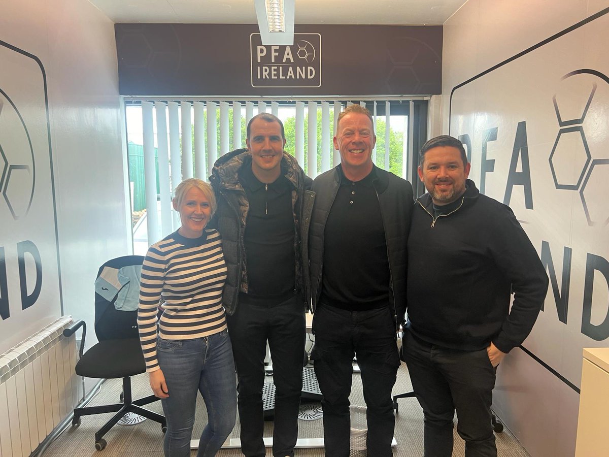 Great to have John O'Shea in the office today ahead of his first squad announcement as interim Head Coach. Best of luck to John, the staff and all the players in the upcoming games.