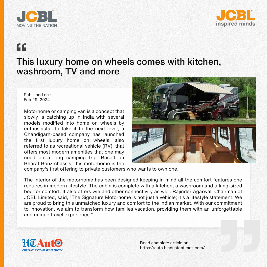 JcblLimited's tweet photo. Experience the epitome of luxury on the go with JCBL's latest Recreational Vehicle (RV). Packed with premium features, it's your ultimate home on wheels for unparalleled comfort and convenience.
Read more: https://t.co/0UBM1WEOkw
#JCBLRV #SignatureRV #Caravan #LuxuryMotorhome https://t.co/IsQKoysw31