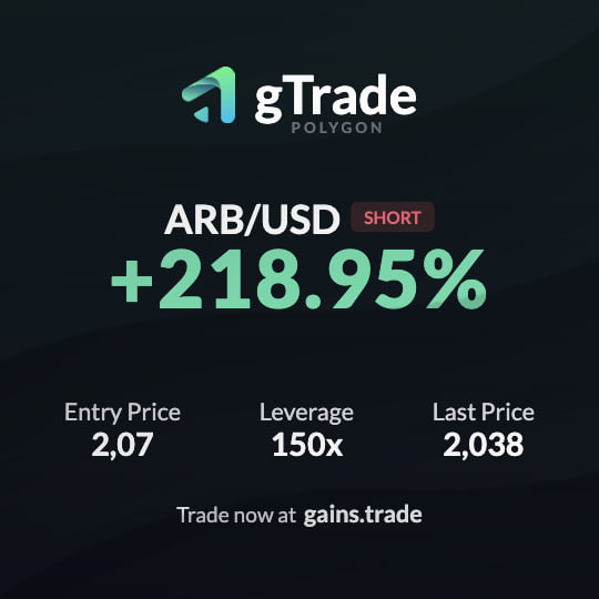 Open position right now 🤑
Already +270% profit. Watch the stream to see how much I can earn in the end

twitch.tv/dimabosh

#Arbitrum #ARB #gTrade #Dextools #Dexscreener #PEPE #FLOKI #memecoins #Polygon #ETH #BTC #Bitcoin #Binance #Bitget