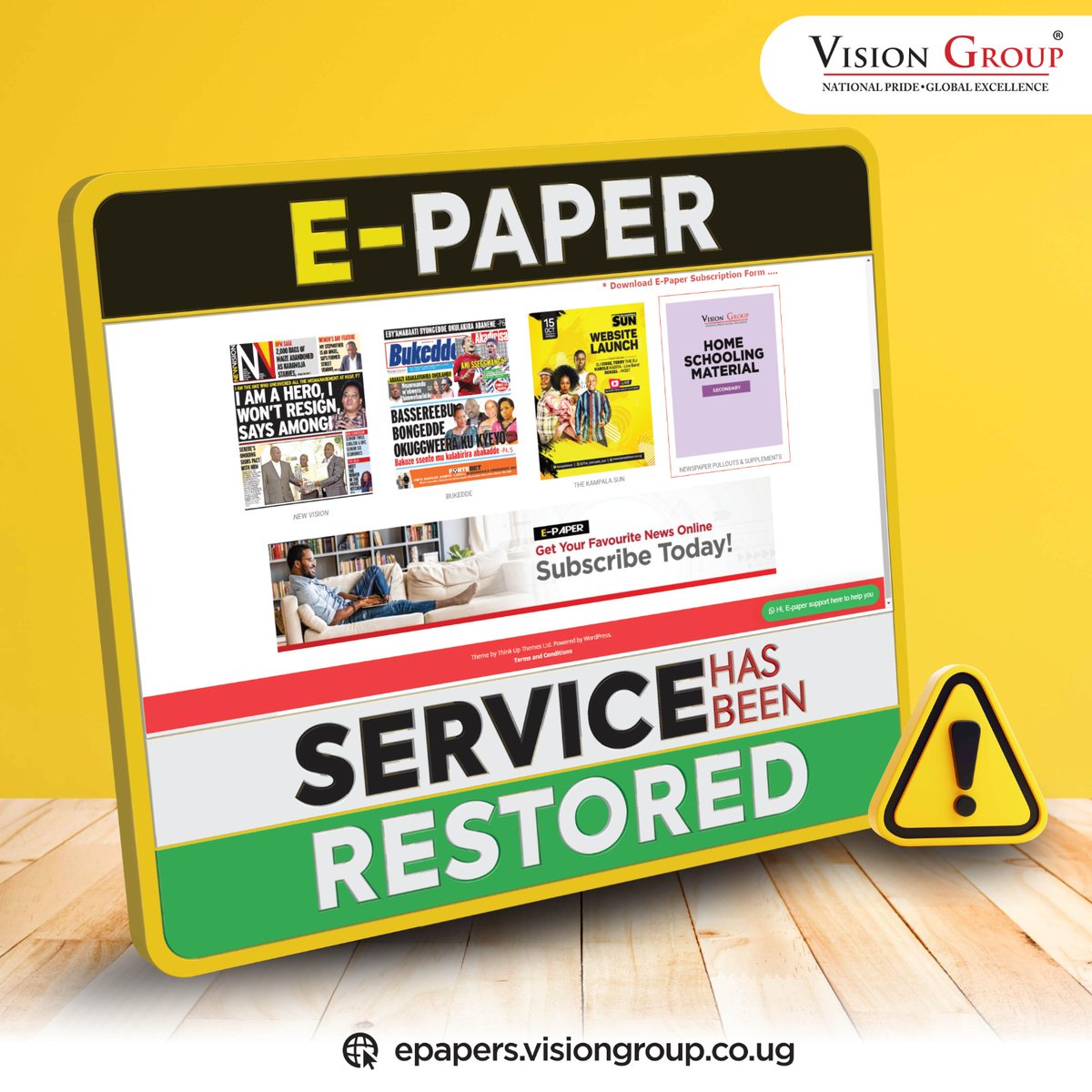 bukeddeonline's tweet photo. Kati osobola okuddamu okusoma empapula zaffe ez'amawulire ku #epapers.visiongroup.co.ug. Empeereza eteredde. https://t.co/vLStzUZaOL