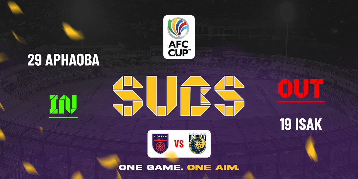 OdishaFC's tweet photo. 64' | ๐ SUBSTITUTION ๐
Aphaoba is introduced in place of Isak Ralte.
#odishAFC #AmaTeamAmaGame #KalingaWarriors | #OFCInAsia #AFCCup #OFCCCM #OneGameOneAim