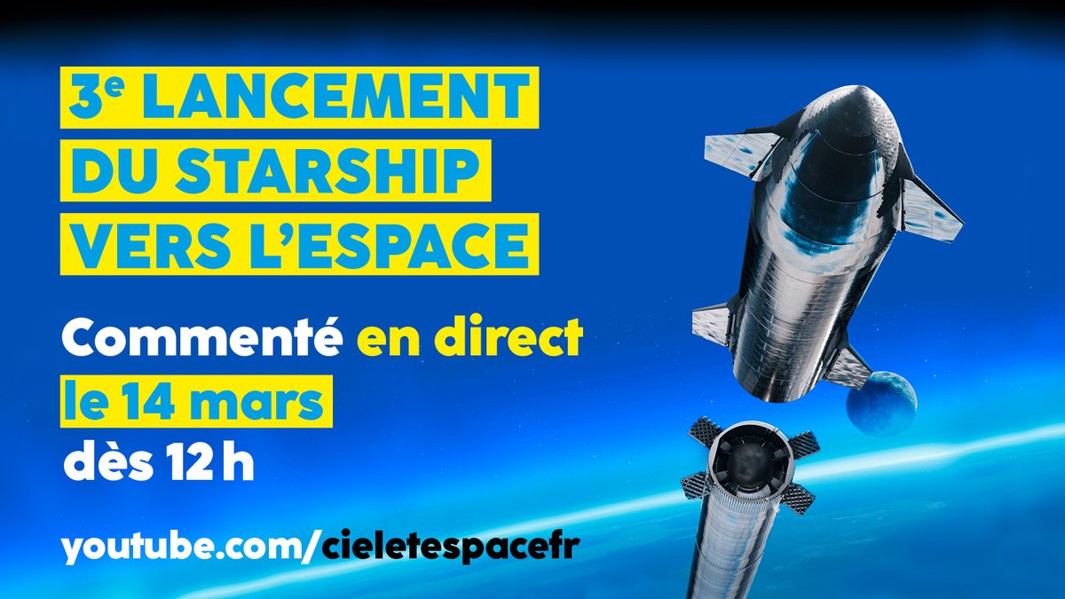 cieletespace's tweet image. 🚀NOUS SOMMES EN LIVE ! youtube.com/watch?v=QnJoed… #ElonMusk #lancement #espace #fusée