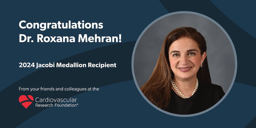 🏅 Congratulations @Drroxmehran! 🎉 She is a 2024 recipient of the prestigious Jacobi Medallion, one of Mount Sinai's highest honors. 🌟   We salute your outstanding achievements and leadership in #interventionalcardiology and #clinincalresearch. Your dedication to fostering…