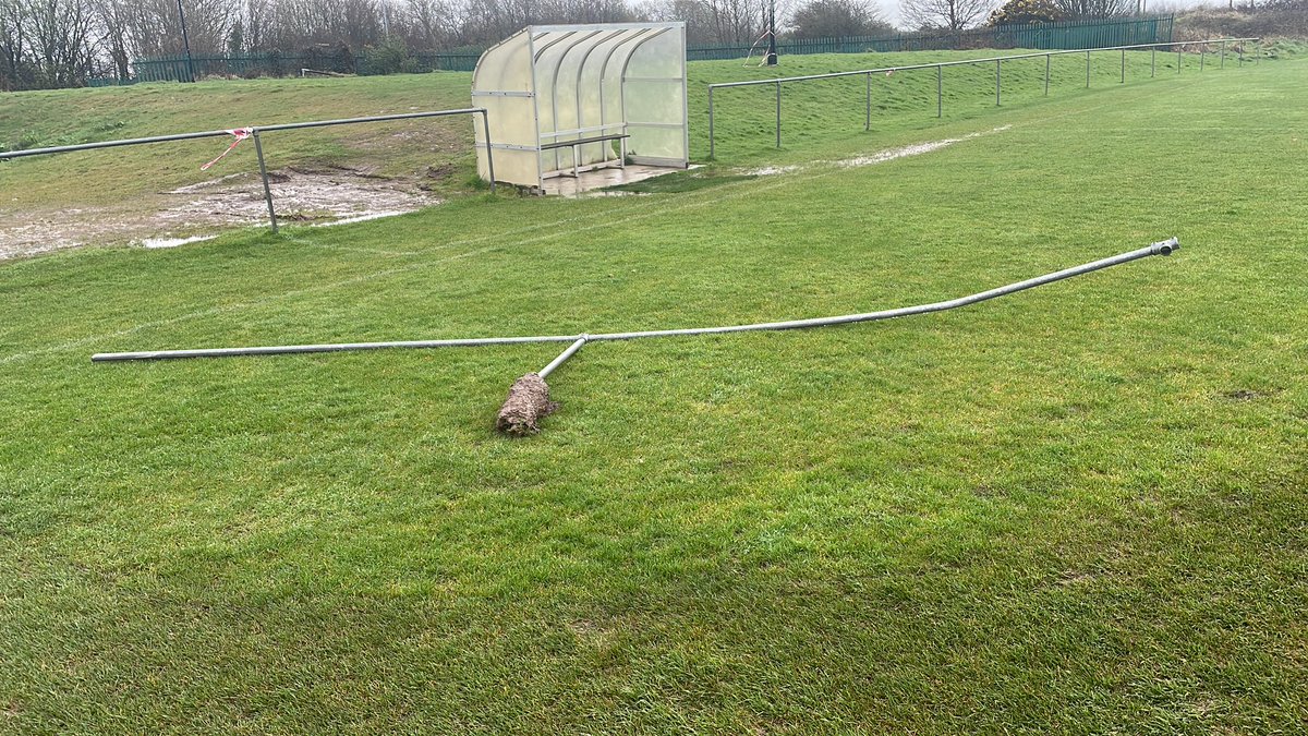 ***The vermin’s strike again whilst the club try to improve facilities spend many hours working to improve this is what we wake to today.,They take(Rob from where works are been carried out) it in there wisdom to knock fences, Drive a roller straight through the pitches…