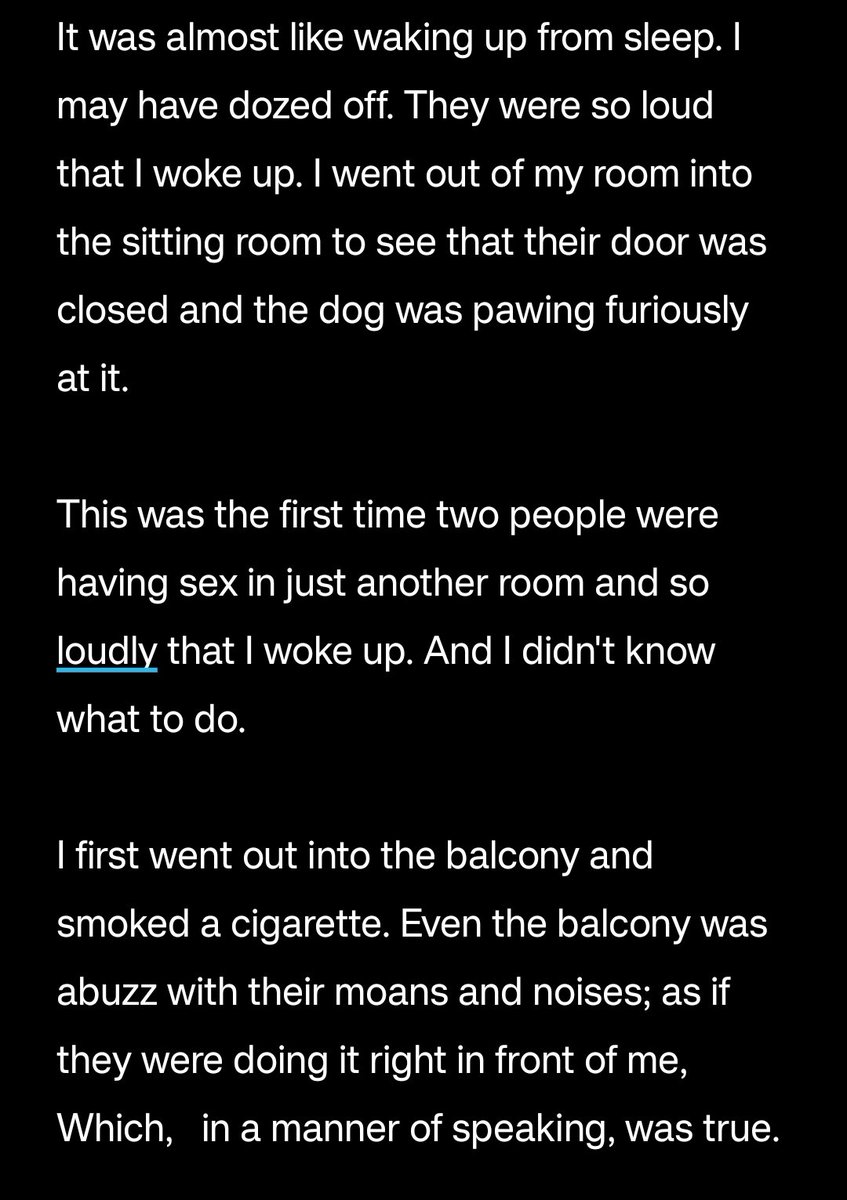 SatvikAfterDark's tweet photo. A masturbation story while a couple f*cks loudly in the next room. That night in Rio.

What do you think is the gender of the narrator? Poll below ⬇️

1/3 https://t.co/Y8GALHx2XK