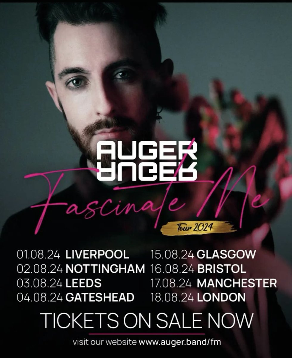 <i> AUGER UK HEADLINE TOUR AUGUST 2024 <i>
Tickets on sale NOW! Search : auger.band/fm ;-) #Auger #FascinateMe #Tour #UKTour #darkrock #darkindie #synthpop #newalternative #gothcore