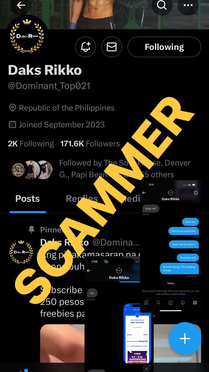Ncao8J's tweet photo. @PinoyChikaChika Warning @everyone . Scammer, he blocked me after payment. 

 @Dominant_Top021  Hi Sayo, kumain ka ng Titi habang buhay.
Sana mabusog ka sa wampipti. https://t.co/J0NVUQdxPX