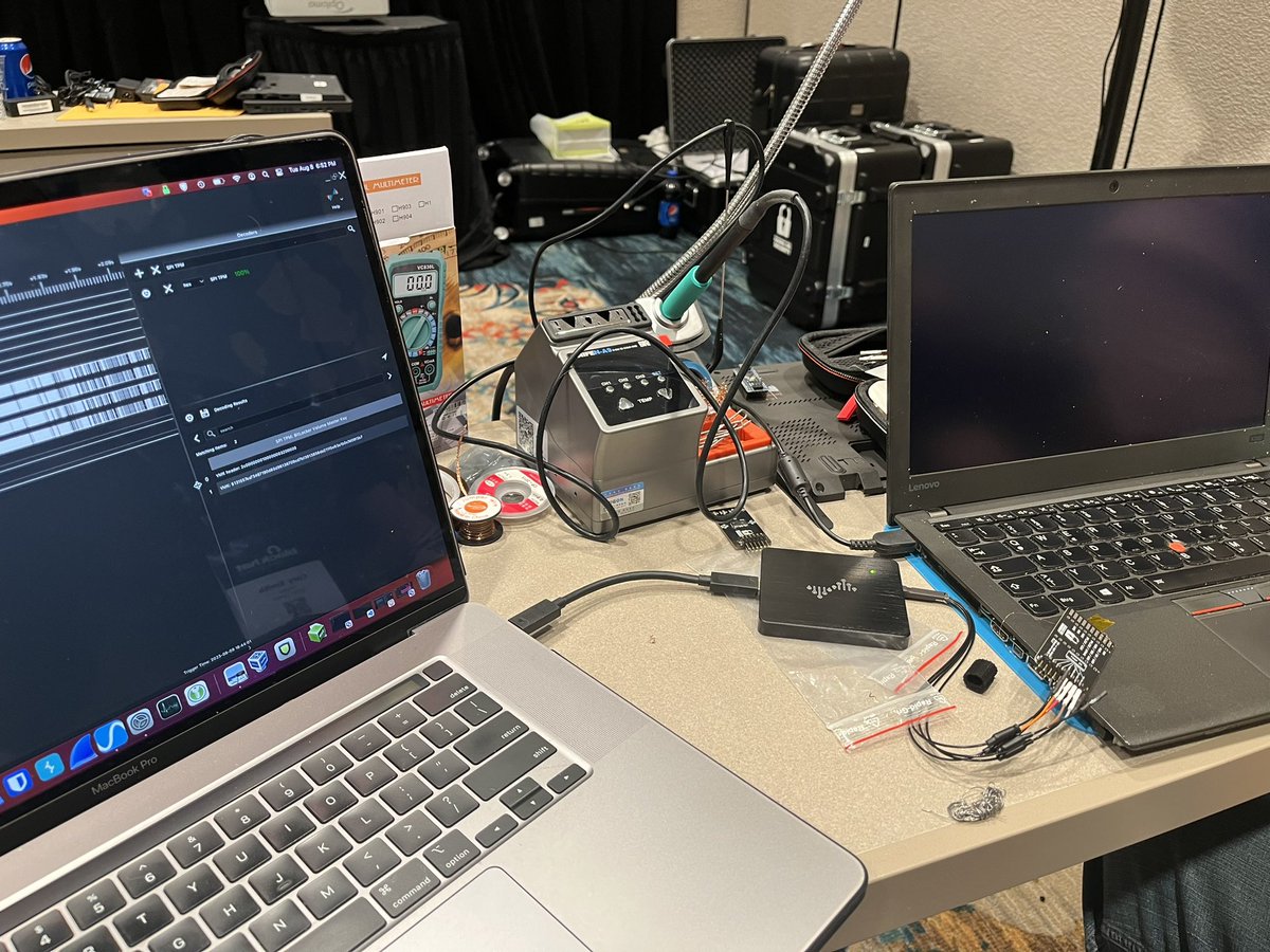 pascal_gujer's tweet photo. 🔒💻 Got a secret for you… Want to master beating BitLocker’s dTPM security?
Dive into our 2-day @BlackHatEvents training to unlock the skills for bypassing TPM with a logic analyzer, much like the technique by @ghidraninja that have the cybersecurity world buzzing. From micro soldering to bus sniffing attacks on any notebook with a dTPM, we cover it all. Plus, you’ll take home a $600 hardware kit to continue your hacking exploits. Ready for real hardware hacking? This is your chance. #HardwareHacking
#BHUSA24 Early-Bird is running now!

https://t.co/yqd4jUpWzb