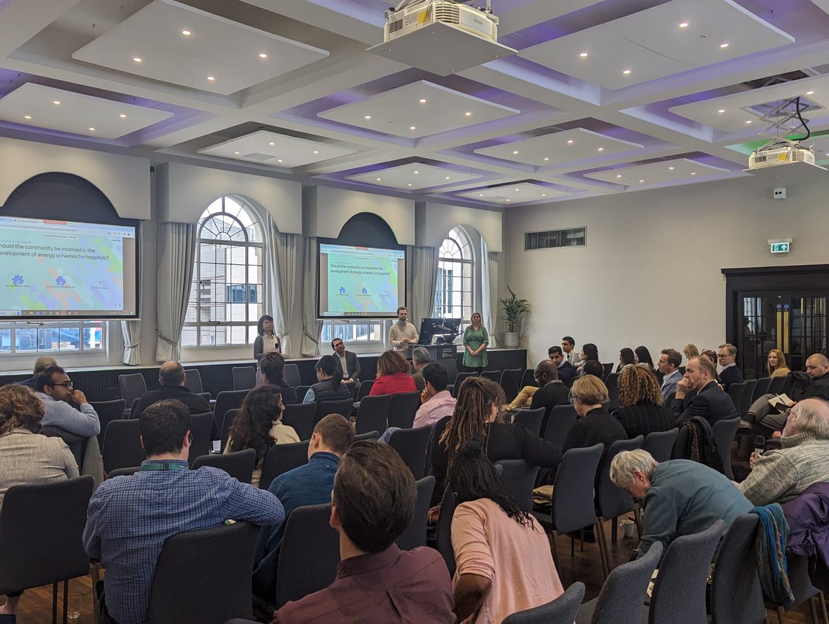 @yanelizabethli @mikebahrami @DrJamesGlasbey leading the session on public perspectives on energy strategies. Should the community be involved in the development of energy schemes for hospital?