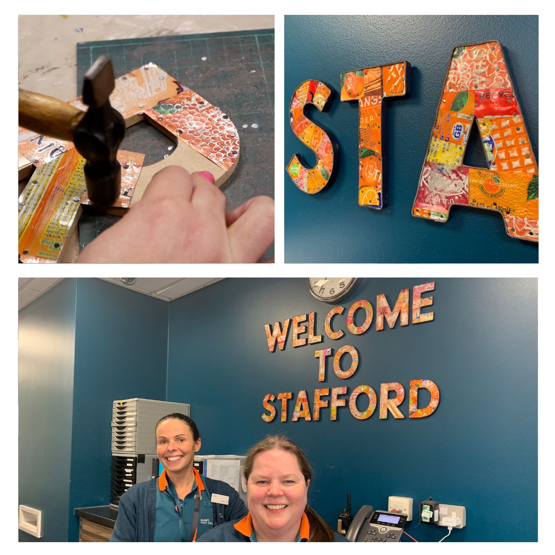 We’re loving Stafford’s new sign, made from recycled cans collected at the station 😍 #SustainabilityWeek
