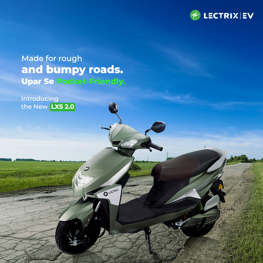 LectrixEV's tweet image. Bumpy road ahead? Not a problem anymore with the latest LXS 2.0 broader tyres and telescopic suspension.
Comfort, durability & affordability, find it all in Lectrix LXS 2.0 - built for any road!
#LectrixEV #NewLaunch #SmartScooter #EScooter
