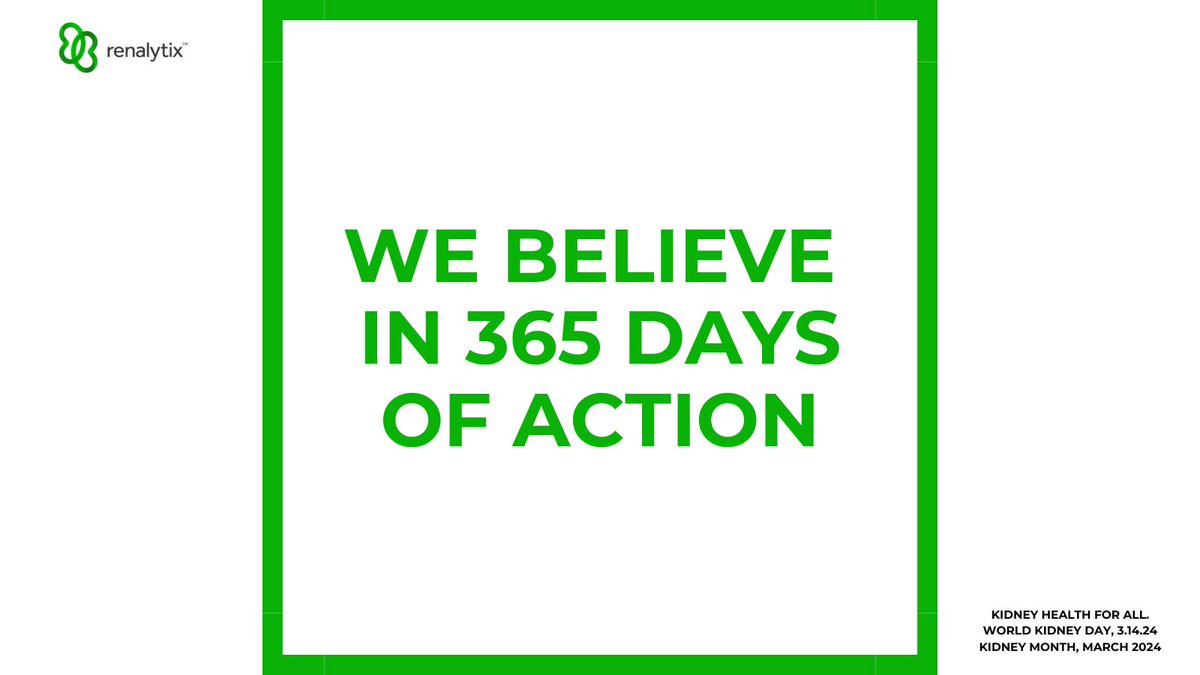 We support World Kidney Day. We also believe in action 365 days of the year. Via our KidneyIntelX™ testing technology, we id adult patients with T2D &amp; CKD stages 1-3b who are at risk for progressive decline in kidney function which can significantly improve patient outcomes.
