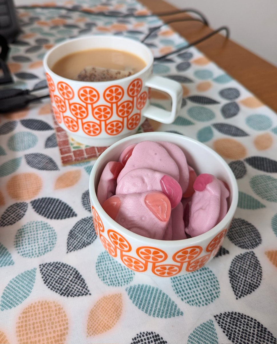 Got my tea and Percy Pigs, all ready for the next session of the @NeuroMuseum conference! I do love conferencing from home. It's so cosy ☕ #NDMuseums24