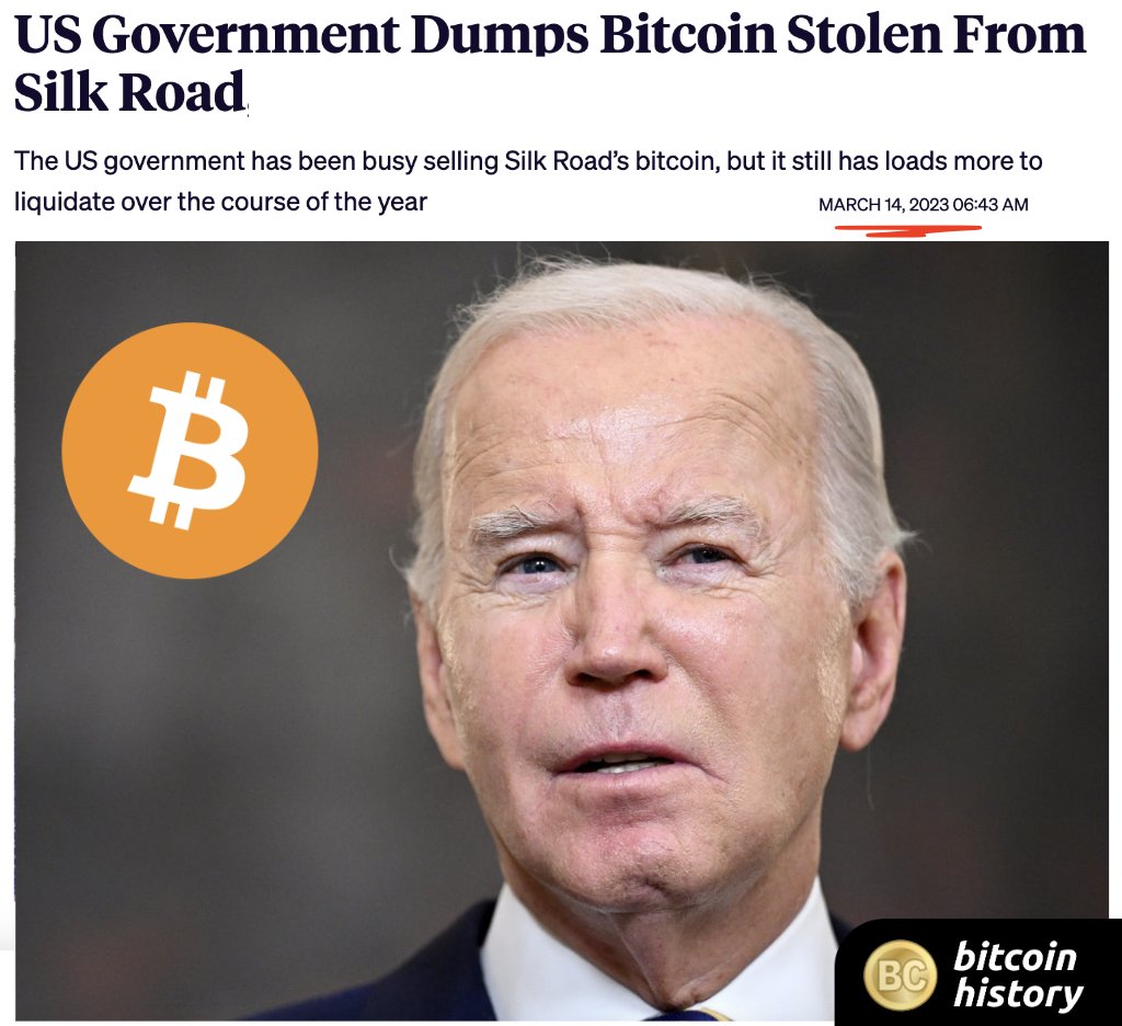 ✨ The US government selling 9,800 #Bitcoin for $215 million, exactly 1 year  ago. Worth $700 million today 💀