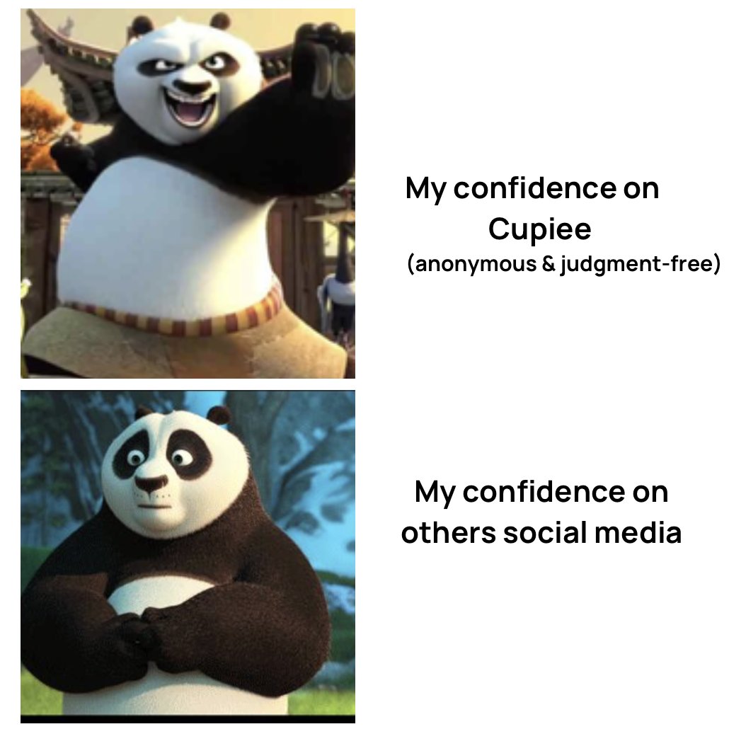 Cupiee_official's tweet photo. The power of #anonymous
Let your #emotions be free on #Cupiee, and we will always be here to listen to you
#panda #pandaapp #kungfupanda4 https://t.co/nUPMa7DMOi