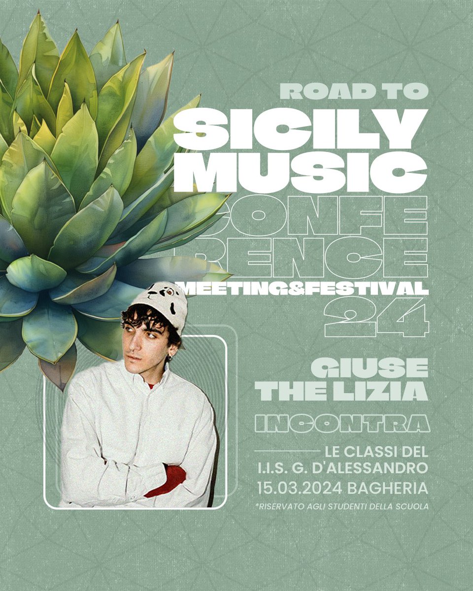 🌊 Iniziano gli incontri Educational a cura di #Smc2024 con RoadToSMC2024
📆 Ven 15 Marzo, gli studenti di Bagheria incontrano Giuse The Lizia, giovane artista e finalista di Sanremo Giovani 2022, per un'esperienza fatta di condivisione di aneddoti di una carriera in ascesa!