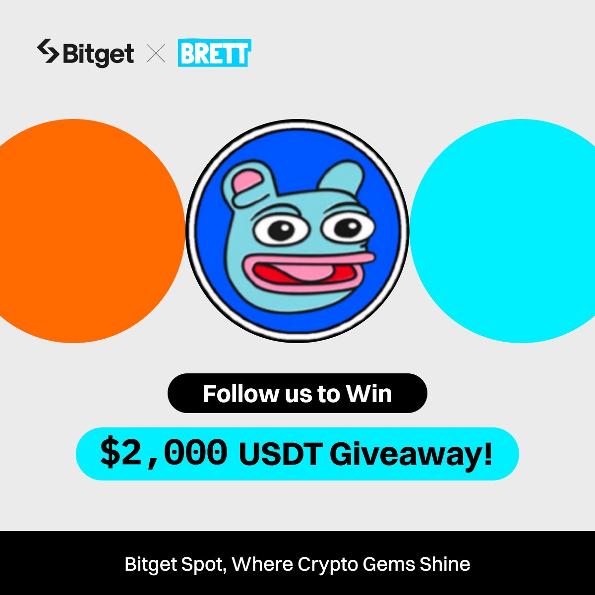 Join the #Bitget x $BRETT Giveaway! 

💰 2,000 $USDT (40 winners) 

1️⃣ Follow @bitgetglobal 
2⃣ Repost with #BRETTxBitget &amp; tag your friends 
3⃣ Fill out the form: forms.gle/AUTkv1K95gsopi…