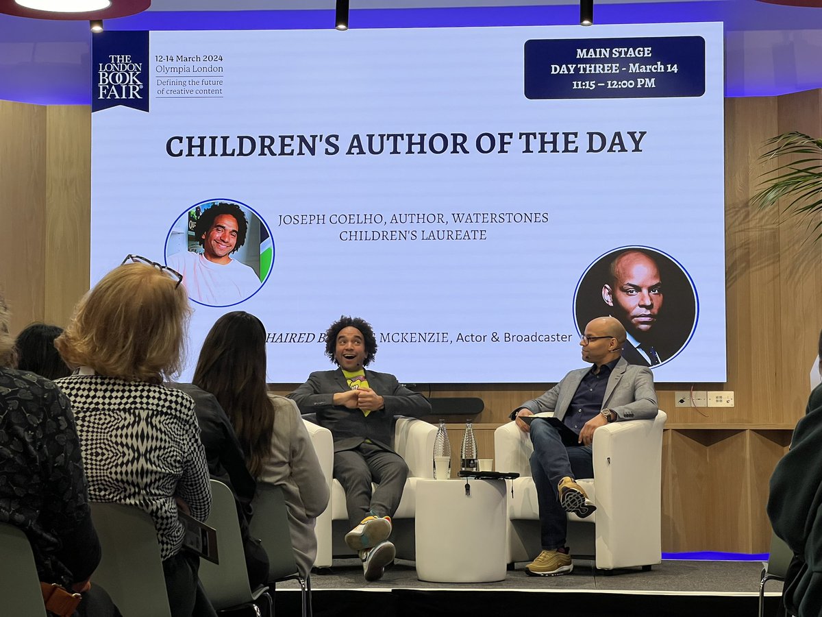 ‘Growing up in Roehampton, never in a million years would I think I’d become a writer. This is why it’s so important I’m here today’- @Waterstones Children’s Laureate @JosephACoelho Joseph & @GregMcX1 grew up on the same London estate & are finally meeting after 25 years #LBF24