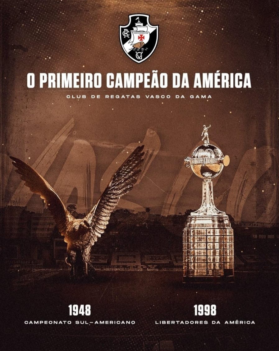 liberta___depre's tweet photo. Há 76 anos, Vasco conquistava o Sul-Americano de campeões e se tornava o primeiro clube campeão continental do mundo.

Cruz-Maltino foi campeão invicto do torneio que inspirou a criação da Liga dos Campeões da Europa e da Copa Libertadores da América.

O Sul-Americano foi disputado em Santiago, no Chile, que teve o Colo-Colo como representante do país-sede. Mais seis clubes participaram do torneio: Vasco, Emelec (Equador), Litoral (Bolíva), Municipal (Peru), Nacional (Uruguai) e o River Plate (Argentina), que era conhecido como "La Máquina" e foi apontado como o grande favorito para ser o campeão, já que contava com jogadores renomados como Di Stefano e Labruna.

O título do Vasco foi celebrado como um feito nacional, já que nem a Seleção Brasileira havia sido campeão no exterior. A delegação foi recebida no Rio de Janeiro com muita festa, não apenas pelos vascaínos, mas também pelos torcedores rivais.

Em 1996, a Conmebol reconheceu a importância do Sul-Americano de 1948 como percursor da Copa Libertadores e permitiu a participação do Vasco na Supercopa dos Campeões da Libertadores, a partir de 1997. A competição era disputada apenas por clubes que alcançaram a "Glória Eterna".

📷: Divulgação