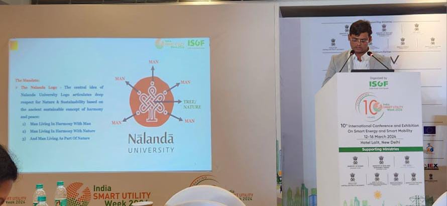 During the International Conference being organised by Indian Smart Utility Grid FORUM, @nalanda_univ demonstrated the world's largest Net-Zero Campus, and submitted the advocacy for a sustainable grid regulation/ policies and captive consumers both.