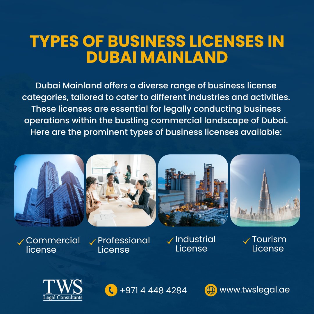 Contact us to set up your company in Dubai now: Phone: +97144484284 Mobile: +971503894866 Email: info@twslegal.ae Website: twslegal.ae #DubaiBusinessLicense #IndustryRequirements #Entrepreneurship #BusinessSetupDubai #CompanyFormation #BusinessActivity