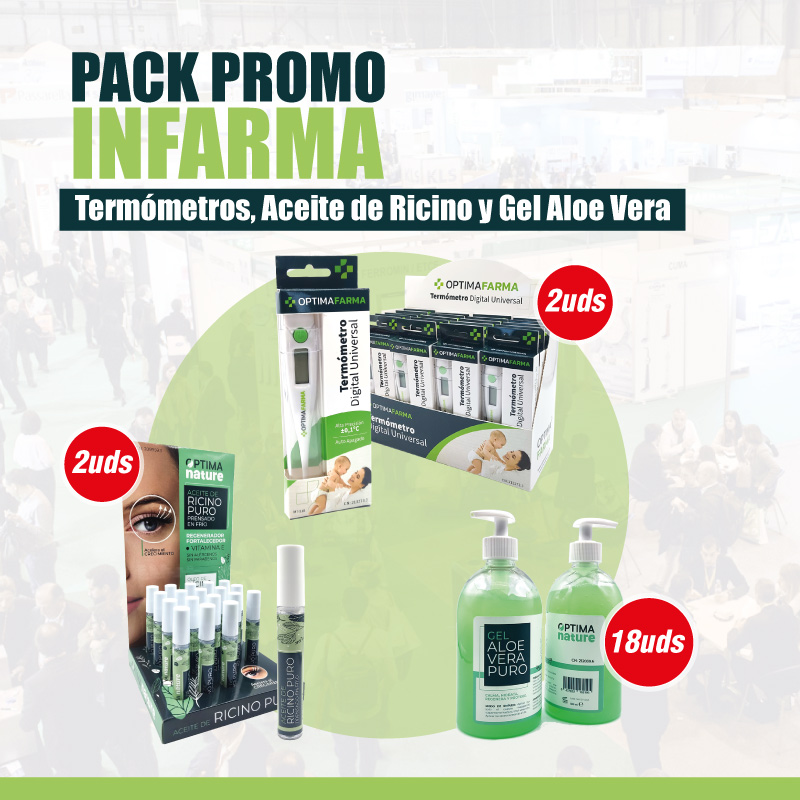 OptimaFarmaSVQ's tweet photo. 🔥Infarma ya está aquí y desde Optima Farma os presentamos el pack promocional que hemos preparado con motivo del evento.

- 2 Expositores de Termómetros Óptima Farma 🌡
- 2 Expositores de Aceite de Ricino de @optimanaturesv 🌿
- 18 Geles de Aloe Vera Puro de Opt. Nature 💦🍃 https://t.co/ZkPWwSBWKc