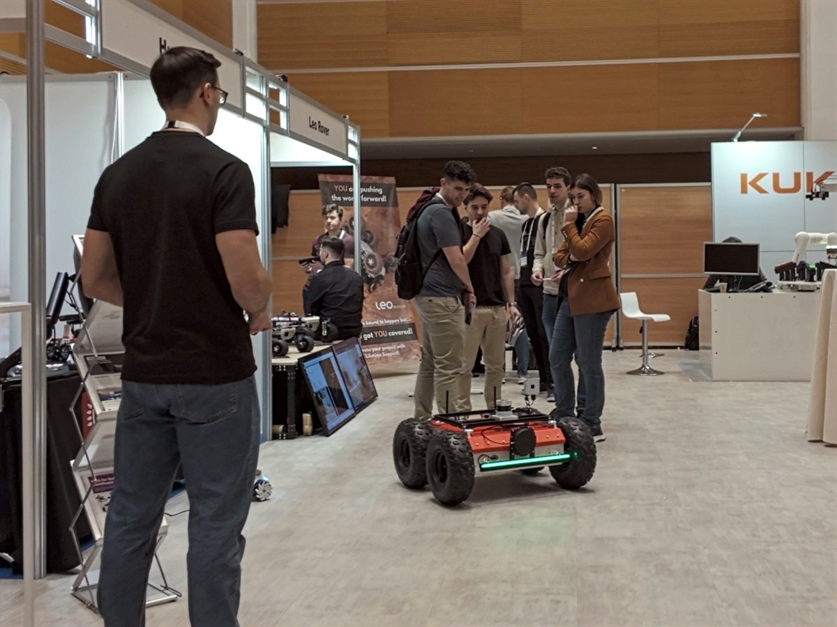 husarion's tweet image. Day two of #ERF2024 is on!

We can’t wait to meet you at our booth #2 to chat about:
✅ #HusarionPanther - an industrial grade outdoor AMR
✅ #ROSbot XL - a universal, ROS 2-native indoor #mobile robot platform
✅ @husarnet - a P2P VPN for next gen robotic fleets.