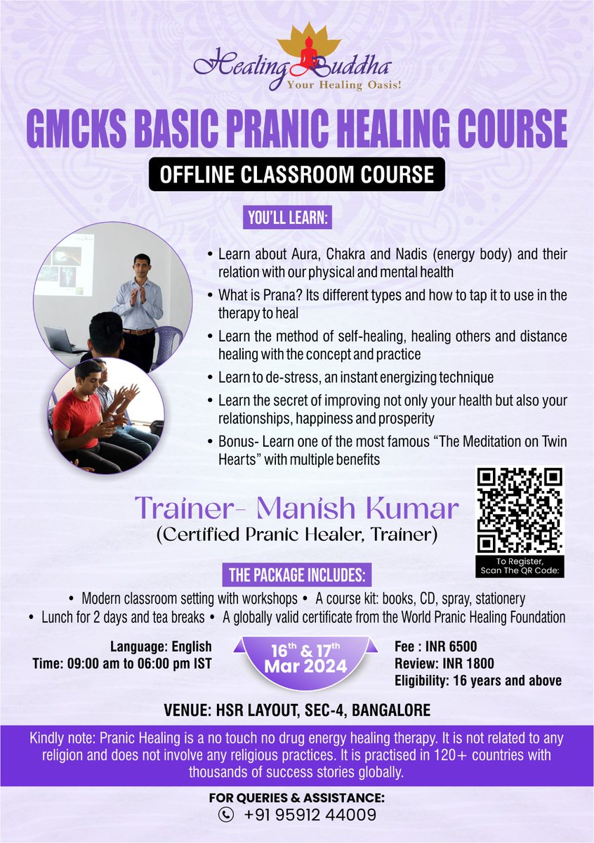 HealingBuddha2's tweet photo. GMCKS Basic Pranic Healing Class 

From Day 1, you will be able to Heal ✨

Registration: https://t.co/QZ0uwcoT6s

#pranichealing https://t.co/aEroCGZuZ5