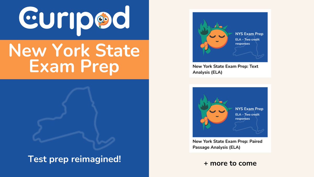 New York - your turn to run fun test prep! The first drop of NYS Exam Prep generators is here, making it easier to practice those two credit responses for the ELA exam. 💡 Pro tip: Ask your students for the topic and we promise that they will be engaged! curipod.com/generators/NYS…