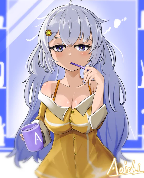 #紲星あかりホワイトデーとは全く関係ない歯磨きあかりちゃん描きました 