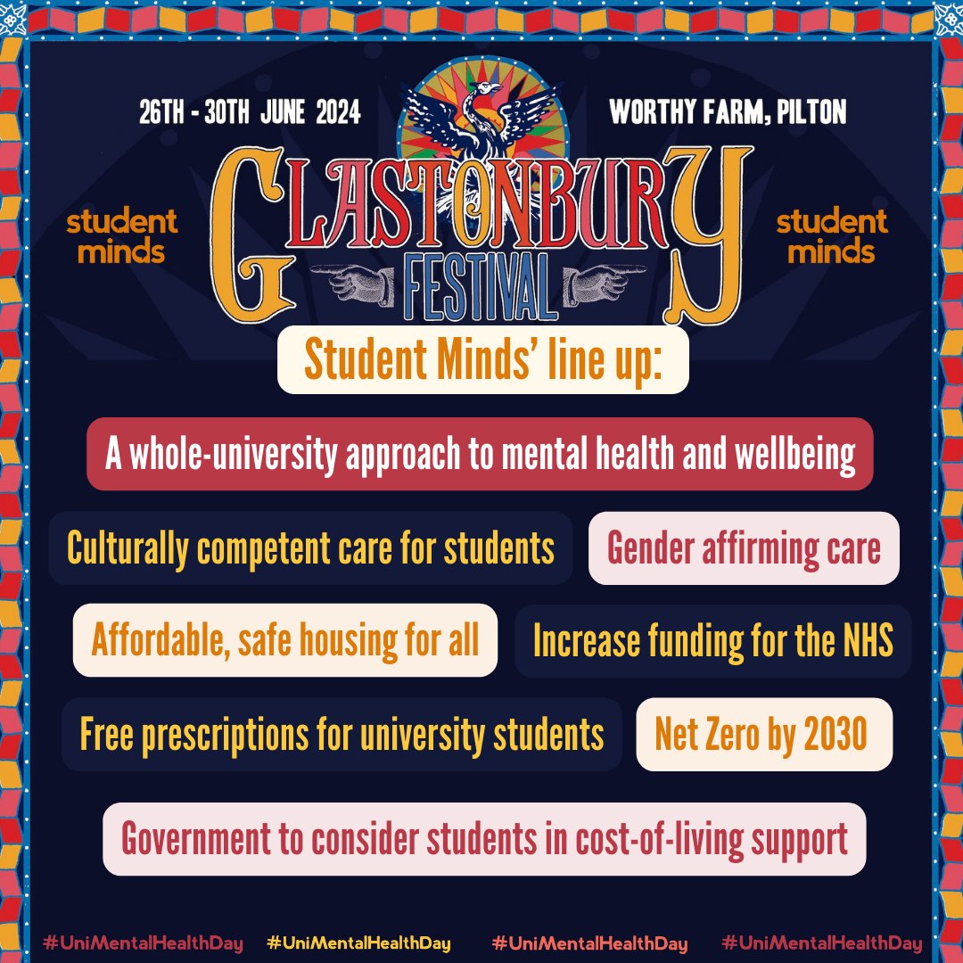Here's our preferred Glastonbury lineup 👀@Glastonbury join us in ensuring no student is held back by their mental health 🧡 #UniMentalHealthDay