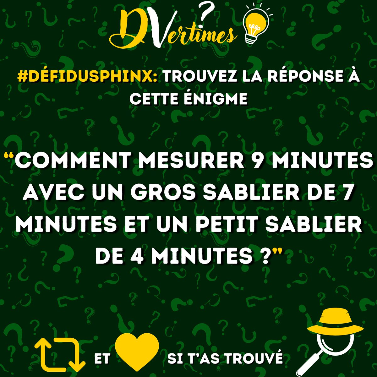 Bon courage pour ce #DéfiDuSphinx, de tête il est pas facile je trouve, mais vous vous en sortirez probablement mieux que moi 😂

RT/FAV si t'es une personne 😎