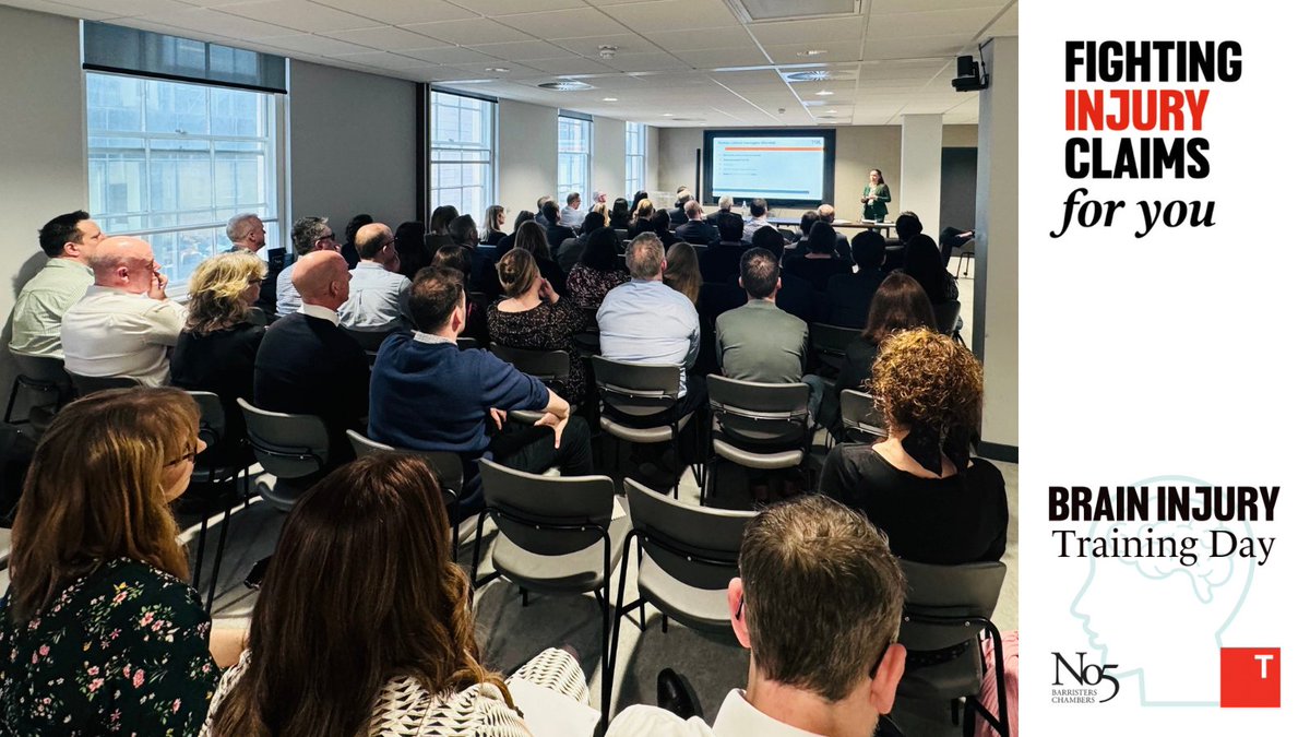 ThompsonsLaw's tweet photo. A great turnout for the Thompsons Brain Injury training day at @No5Chambers in Birmingham today - listening to a range of speakers supporting people with serious brain injuries.

Accident reconstruction experts with @NewsfromTRL Victoria Eyers and Mark Hemans discuss the latest developments in obtaining essential information following a serious injury and the evidence to obtain. 

#BrainInjuryAwareness #StandingUpForYou