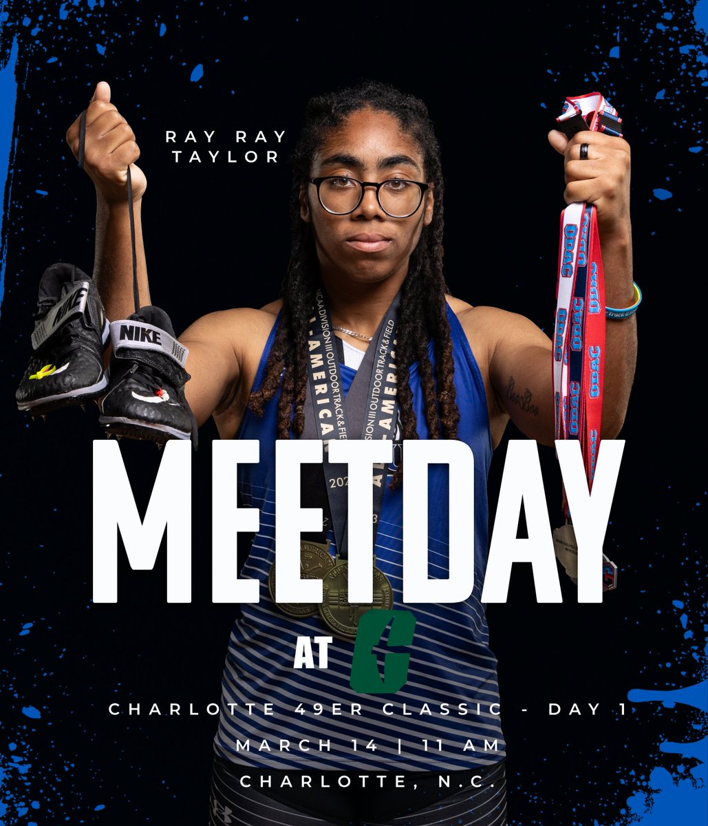 EMU_Athletics's tweet image. 𝙎𝙃𝙀&apos;𝙎 𝘽𝘼𝘾𝙆!!! Ray Ray Taylor opens up the outdoor track &amp;amp; field season competing in the heptathlon at Charlotte! 😤

🆚Charlotte 49er Classic (Day 1)
⏰11 a.m.
🏟️Irwin Belk Track - Charlotte, N.C.
📊tinyurl.com/mr2s57ps

#RoyalPride | #CompeteTogether