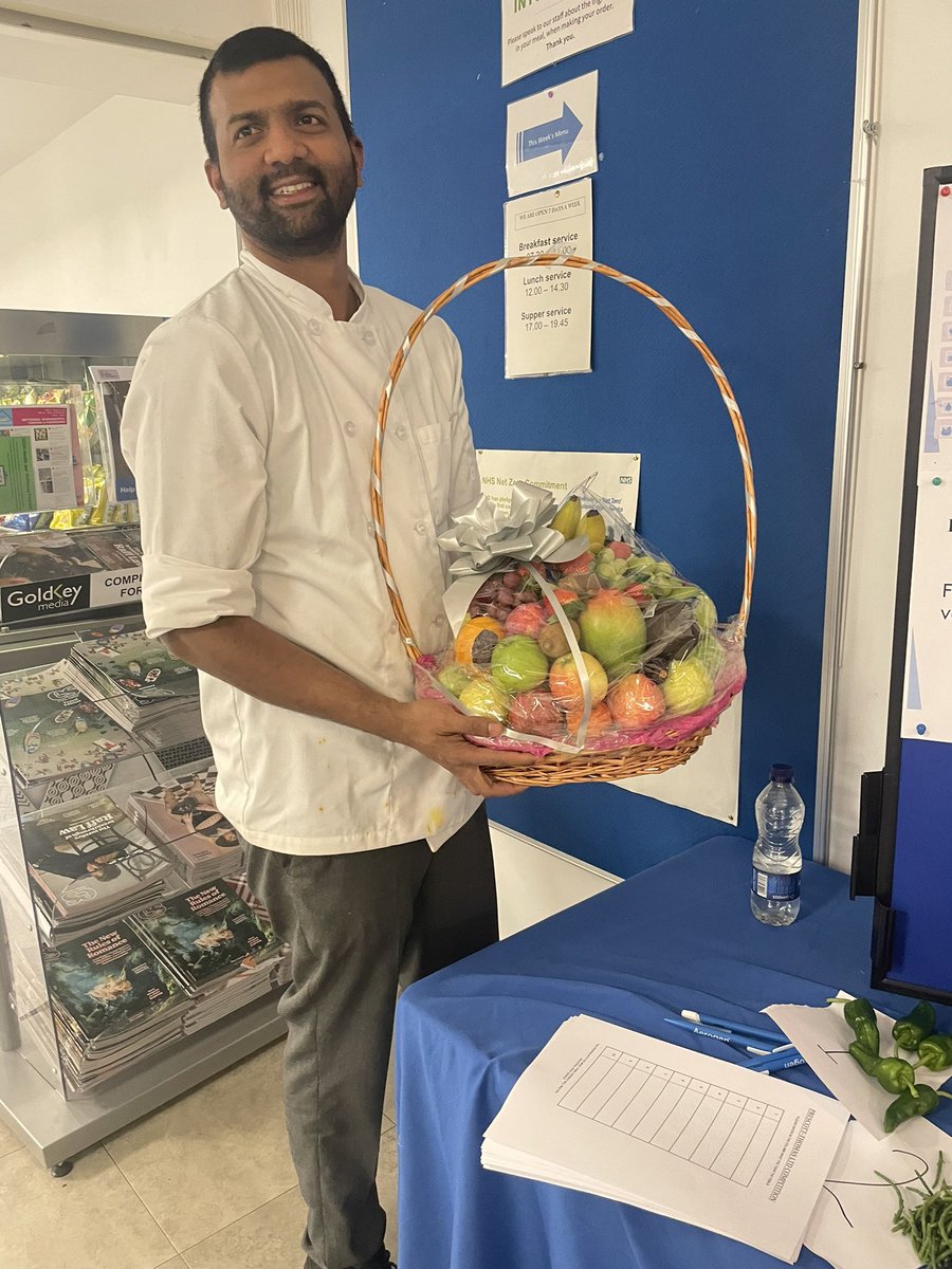 @StGeorgesTrust @NHWeek All systems go today for N&H week. Patient  food tasting, fruit stand, free canned water and a fruity quiz !! @mitieteam