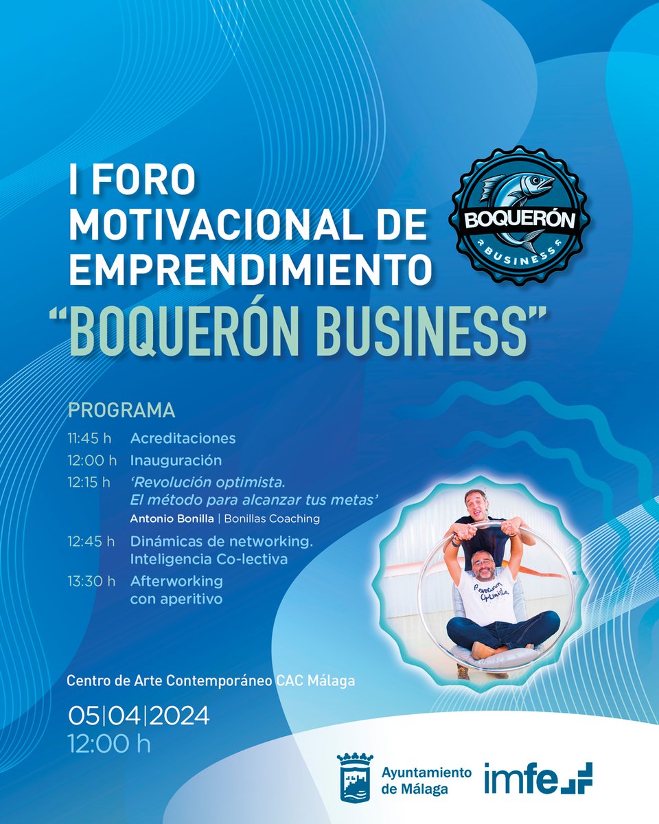 ¡Prepárate para potenciar tu negocio en el #BoquerónBusiness! 🚀 Ponencia motivacional, networking y aperitivo, ¡todo en un solo evento! 🌟
Plazas limitadas, ¡reserva ya! 📅

Inscríbete aquí: strategiainfinita.com/eventos/i-foro…

#Emprendedores #Málaga #BoquerónBusiness #AyuntamientodeMálaga