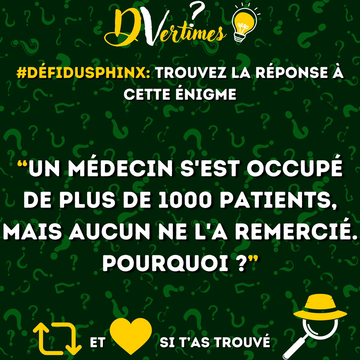 Et voilà le #DéfiDuSphinx du jour !

2 réponses possibles pour celle-ci😅

RT/FAV si tu as trouvé une des 2 solutions 😇