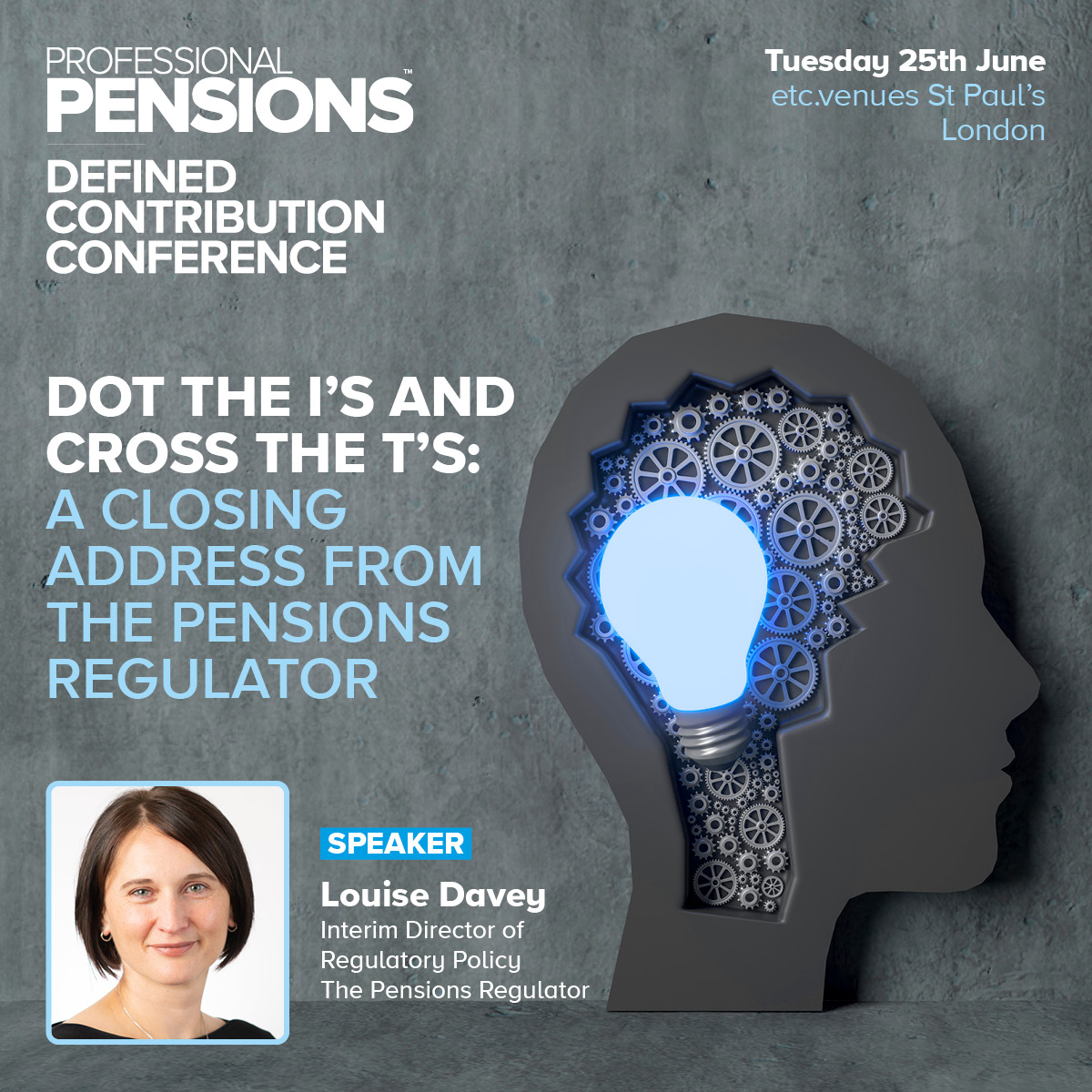 ProfPensions's tweet image. We're honoured to have Louise Davey from The Pensions Regulator join us as the keynote speaker.

Her session will provide insights into TPR's latest updates and address concerns on upcoming regulations. 

Register here: eu1.hubs.ly/H085K5j0

#PPDCConference #PensionsRegulator