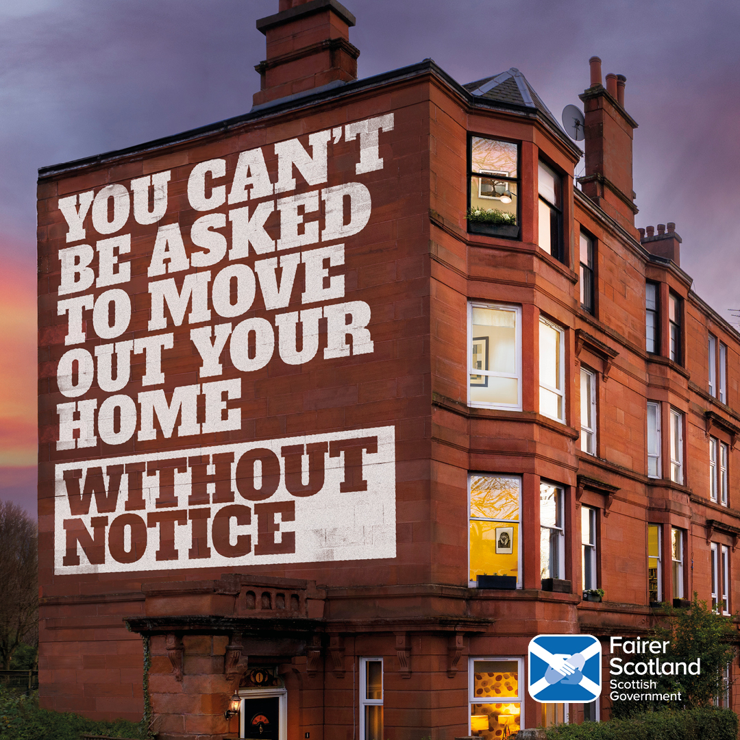 Though the eviction pause is ending, private tenants still have rights if being evicted. Tenants have rights that are set in stone. Learn more at gov.scot/rentersrights