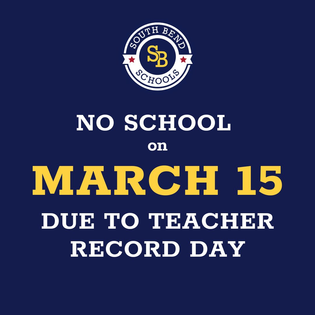 📣 Heads up, parents and students! 📣 Just a reminder that there will be NO SCHOOL on Friday, March 15th due to Teacher Record Day.